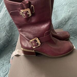 Stylish Burgundy Leather Boots
